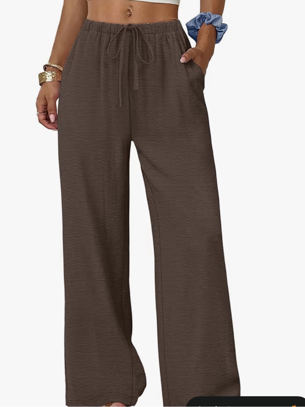 Sampeel Linen Wide Leg Pants for Women
